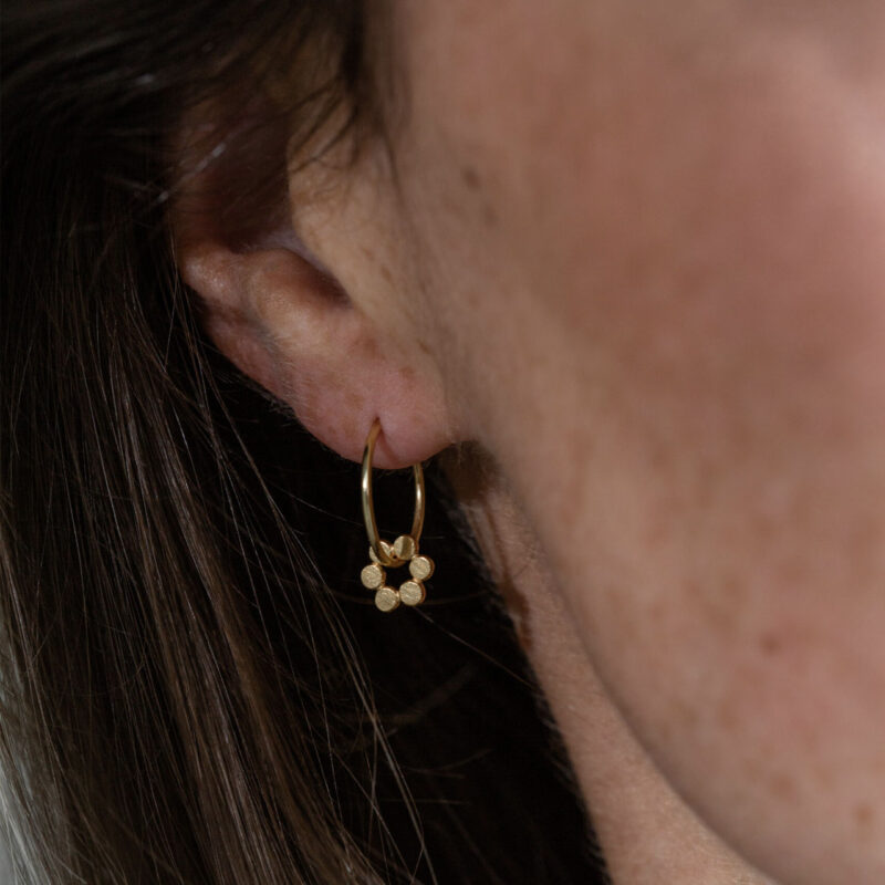 Gold Holly Fern Hoop Earrings - One & Eight - Silverado Jewellery