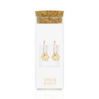 Gold Holly Fern Hoop Earrings - One & Eight - Silverado Jewellery