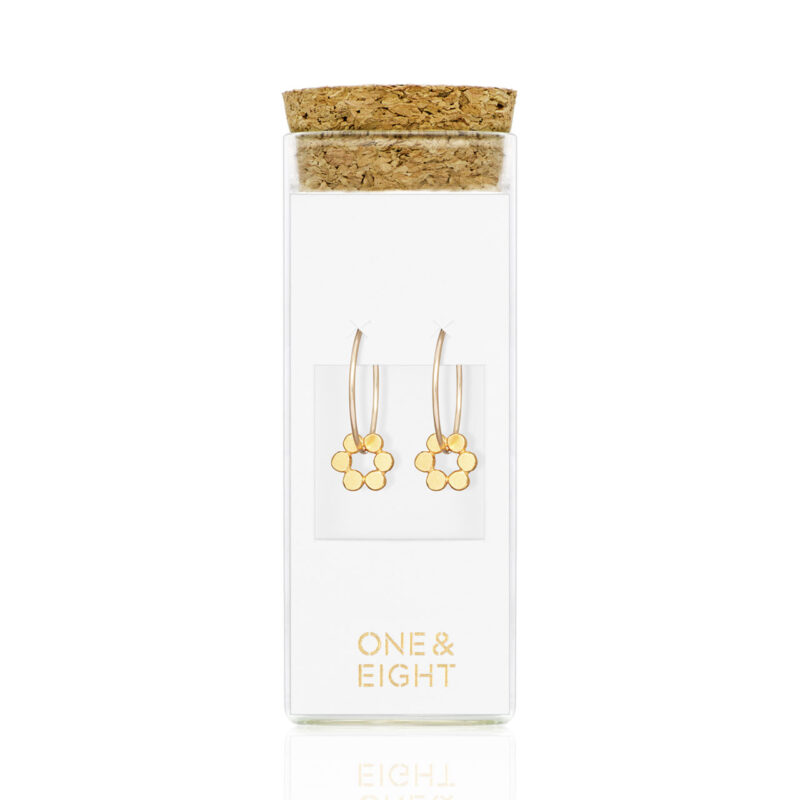 Gold Holly Fern Hoop Earrings - One & Eight - Silverado Jewellery