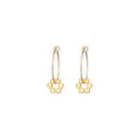 Gold Holly Fern Hoop Earrings - One & Eight - Silverado Jewellery