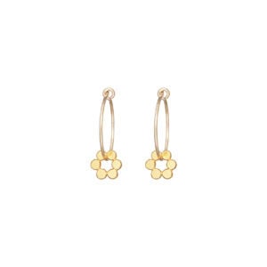 Gold Holly Fern Hoop Earrings - One & Eight - Silverado Jewellery