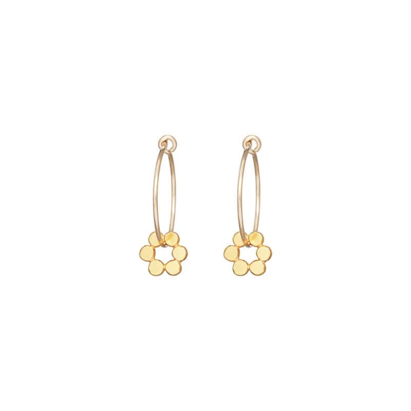 Gold Holly Fern Hoop Earrings - One & Eight - Silverado Jewellery