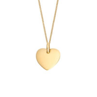 Gold engravable heart tag pendant - Silverado Jewellery