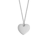 Silver engravable heart tag pendant - Silverado Jewellery