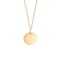 Gold round engravable pendant - Silverado Jewellery