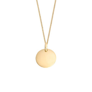 Gold round engravable pendant - Silverado Jewellery