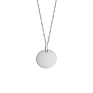 Silver round engravable pendant - Silverado Jewellery