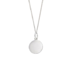 Silver 12mm round engravable pendant - Silverado Jewellery