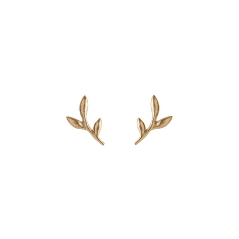 Gold Crisp Twig Stud Earrings - Pernille Corydon - Silverado Jewellery