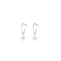 Silver Starlight Hoop Earrings - One and Eight - Silverado Jewellery