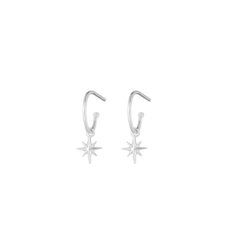 Silver Starlight Hoop Earrings - One and Eight - Silverado Jewellery