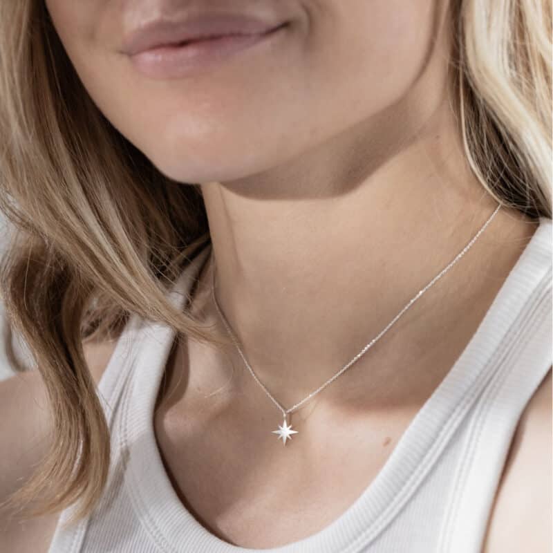 Silver Stellar Star Necklace - One & Eight - Silverado Jewellery