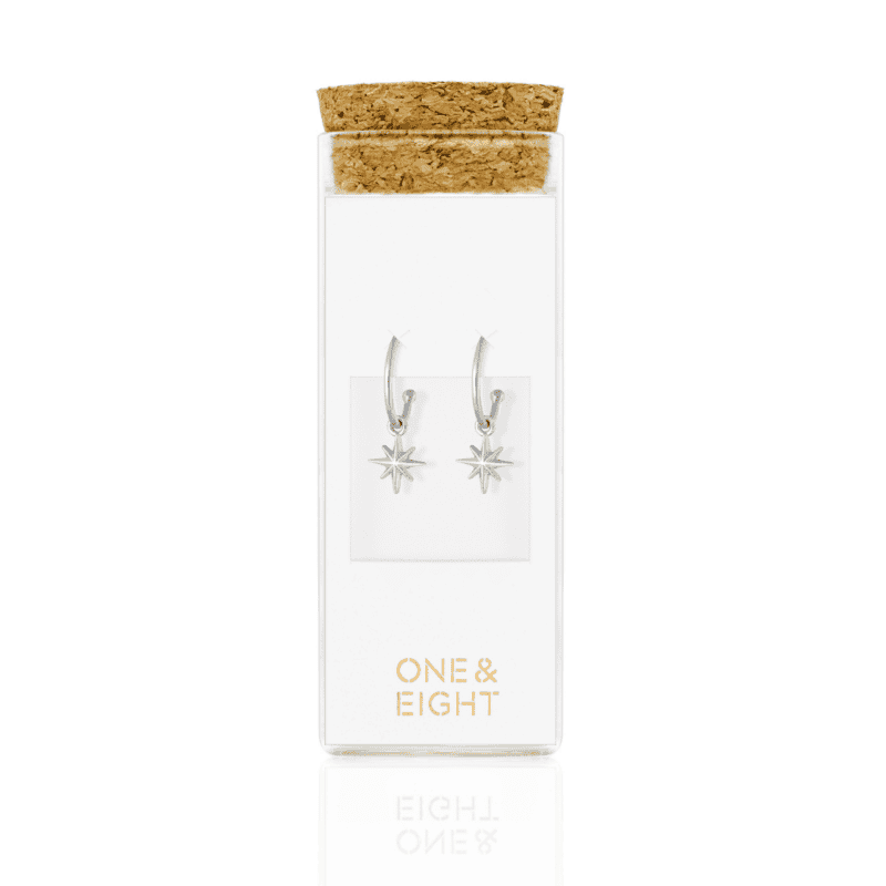 Silver Starlight Hoop Earrings - One and Eight - Silverado Jewellery