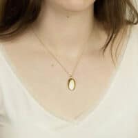 Gold-Plated Oval Tag Pendant - Silverado Jewellery