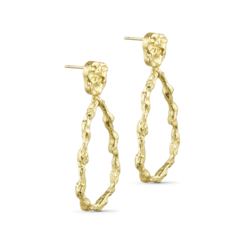 Gold Vela Drop Stud Earring - Pure By Nat - Silverado Jewellery