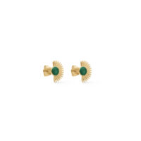 green Soleil enamel stud earrings - Silverado jewellery