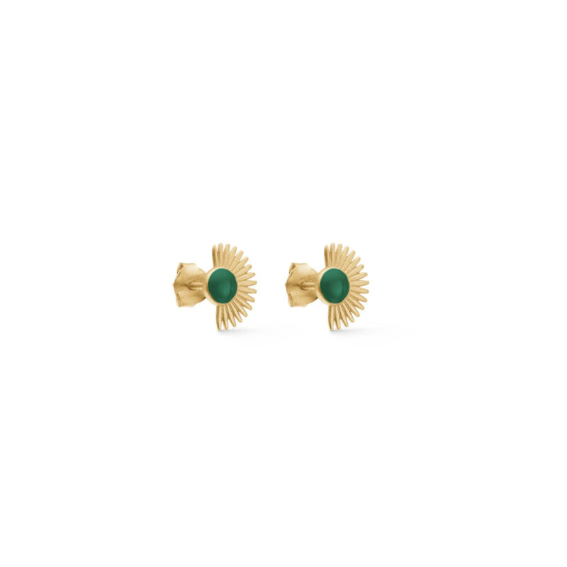 green Soleil enamel stud earrings - Silverado jewellery