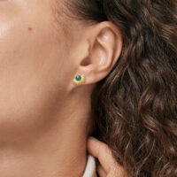 Green soleil enamel stud earrings - Silverado Jewellery