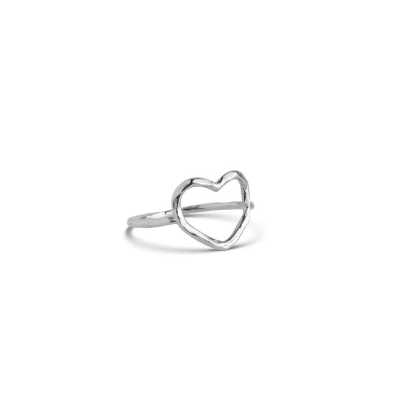 Silver Organic Heart Ring - Enamel Copenhagen - Silverado Jewellery