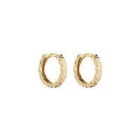 Gold Diamond Cut Huggie Hoops - Silverado Jewellery