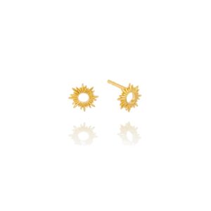 Gold Rising Sun Stud Earrings - Rachel Jackson - Silverado Jewellery