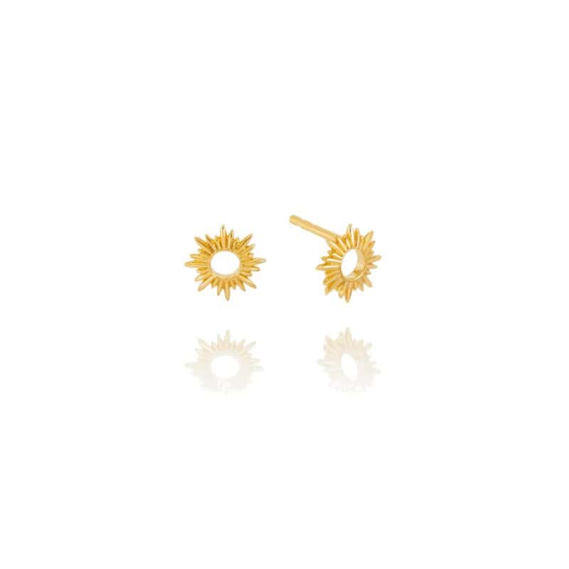 Gold Rising Sun Stud Earrings - Rachel Jackson - Silverado Jewellery