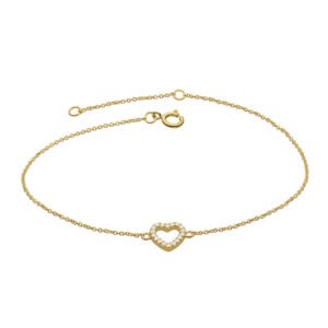 Cubic Zirconia Open Heart Bracelet - Silverado Jewellery