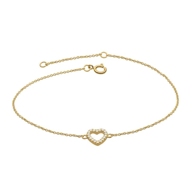 Cubic Zirconia Open Heart Bracelet - Silverado Jewellery