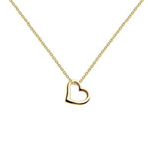 Gold Open Heart Necklace - Silverado Jewellery