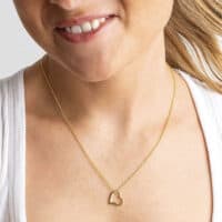 Gold Open Heart Necklace - Silverado Jewellery