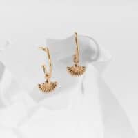 Gold Angel Fan Earrings - One and Eight - Silverado Jewellery