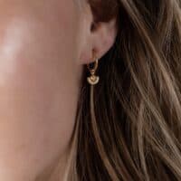 Gold Angel Fan Earrings - One and Eight - Silverado Jewellery