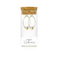 Gold Moonstone Hoop Earrings - One & Eight - Silverado Jewellery