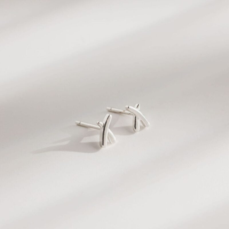 Silver Kiss Stud Earrings - One & Eight - Silverado Jewellery