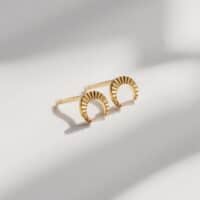 Gold Crescent Stud Earrings - One & Eight - Silverado Jewellery