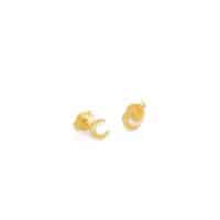 Gold Crescent Stud Earrings - One & Eight - Silverado Jewellery