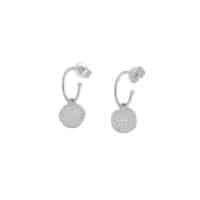 Silver Coin Hoop Earrings - One & Eight - Silverado Jewellery