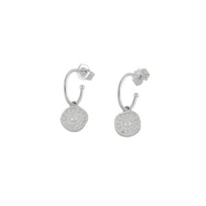 Silver Coin Hoop Earrings - One & Eight - Silverado Jewellery