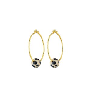 Dalmation Bead Hoop Earrings - One & Eight - Silverado Jewellery