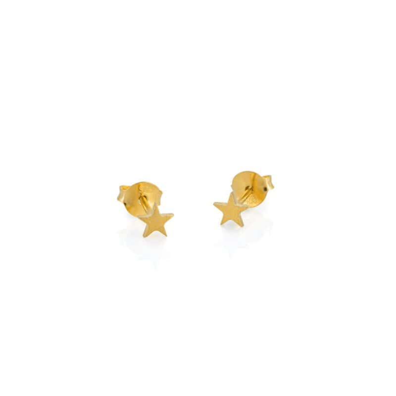 Gold one in a million star studs - One & Eight - Silverado Jewellery