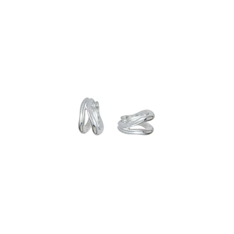 Silver Duo Huggie Hoop Earrings - One & Eight - Silverado Jewellery