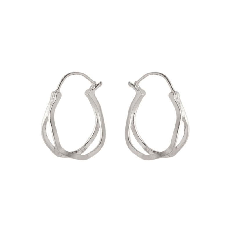 Silver stream hoop earrings - Pernille Corydon - Silverado Jewellery