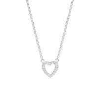 Silver Sparkly Open Heart Necklace - Silverado Jewellery