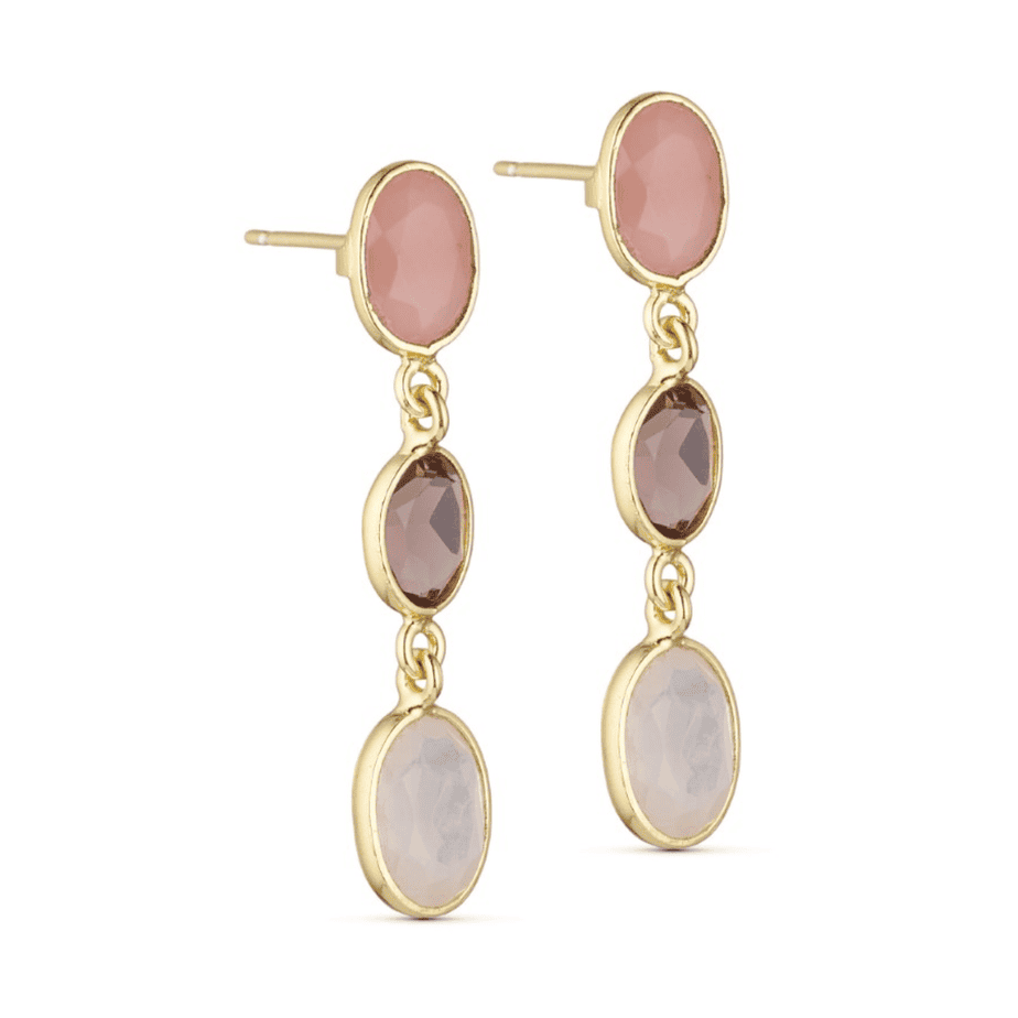 Amira rhodolite drop earrings gold plated - PURE by Nat - Silverado Jewellery