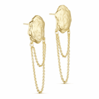 Esther statement chain earrings gold plated - PURE by Nat - Silverado jewellery
