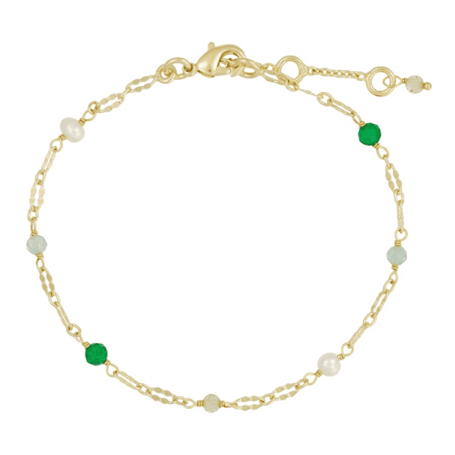 Green Lina bracelet gold plated - PURE by Nat - Silverado Jewellery