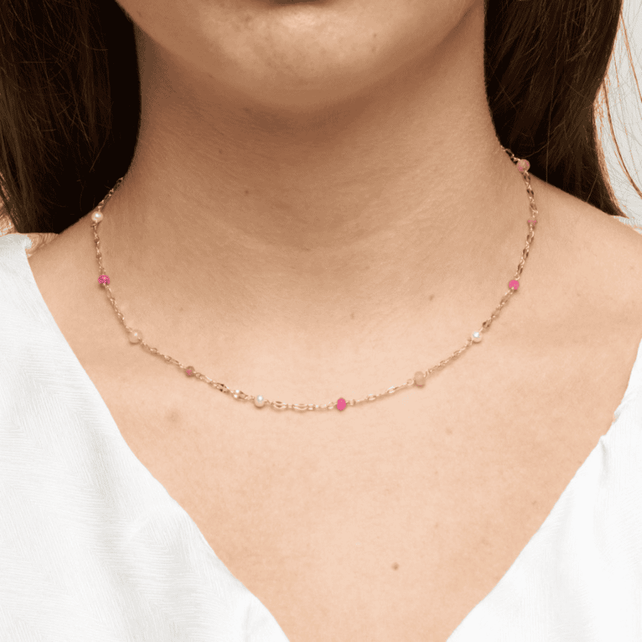 Lina bead necklace gold plated - PURE by Nat - Silverado Jewellery