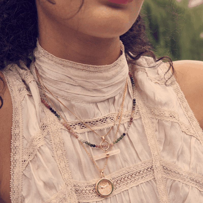 Guardian angel rose quartz amulet necklace - Rachel Jackson - Silverado Jewellery