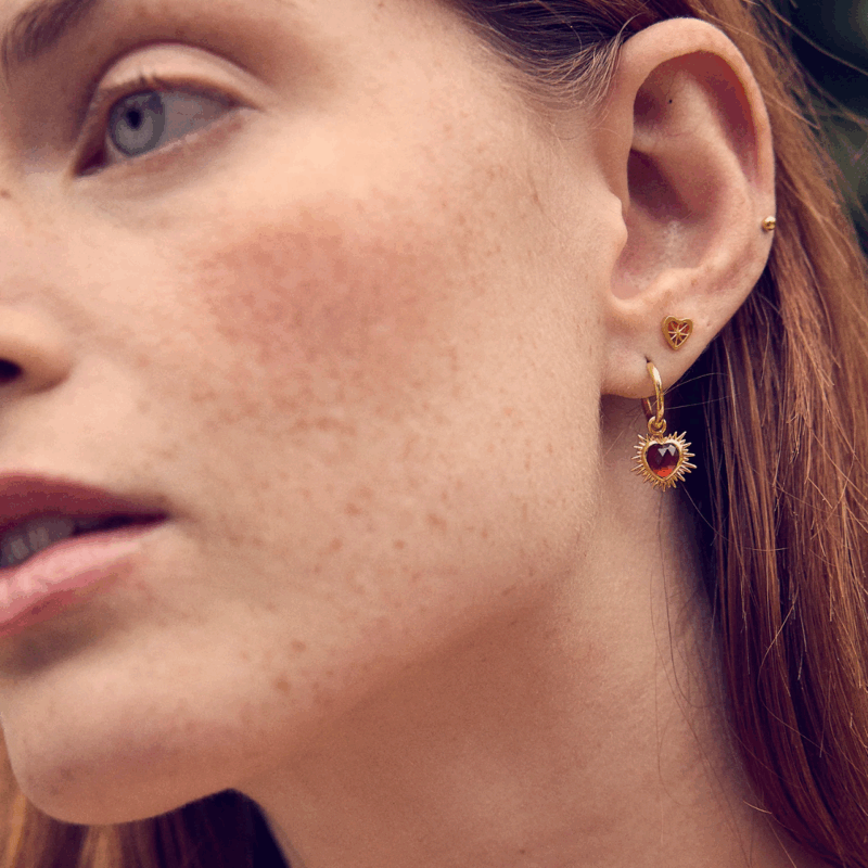 Love Story Heart Stud Earrings - Rachel Jackson - Silverado Jewellery