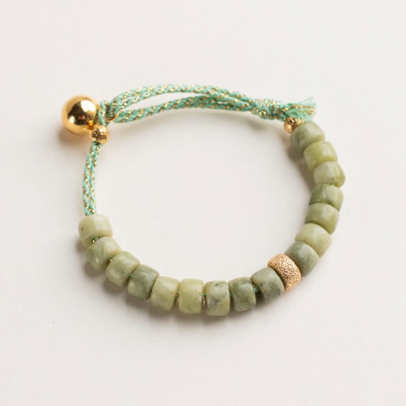 green beaded friendship bracelet - AMIE Paris - Silverado Jewellery
